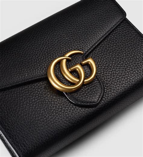 gucci marmont leather chain wallet|gucci marmont leather mini chain bag.